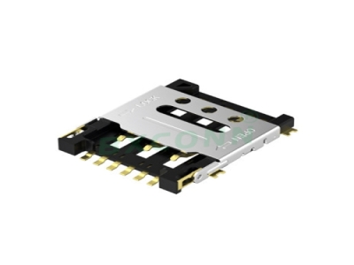 翻盖式NANO SIM卡座 1.5H 6+1PIN带CD具备插卡检测功能