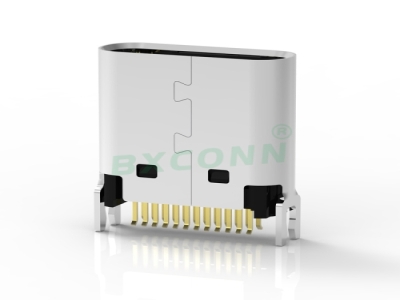 Type-C 母座 24PIN 立式夹板 长11.00 带EMI 夹板0.8