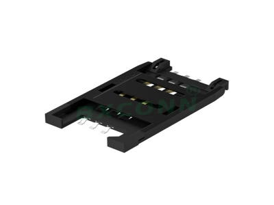 翻盖式MINI SIM卡座 2.5H 6PIN 全塑SIM卡座