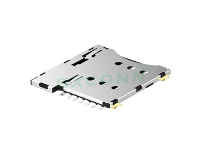 自弹式MICRO SIM卡座 1.35H 6+1PIN带CD具备插卡检测功能