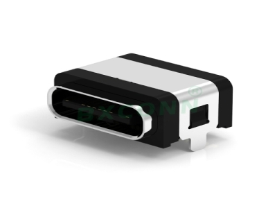 Type-C 母座 16PIN 卧贴 防水 带胶圈